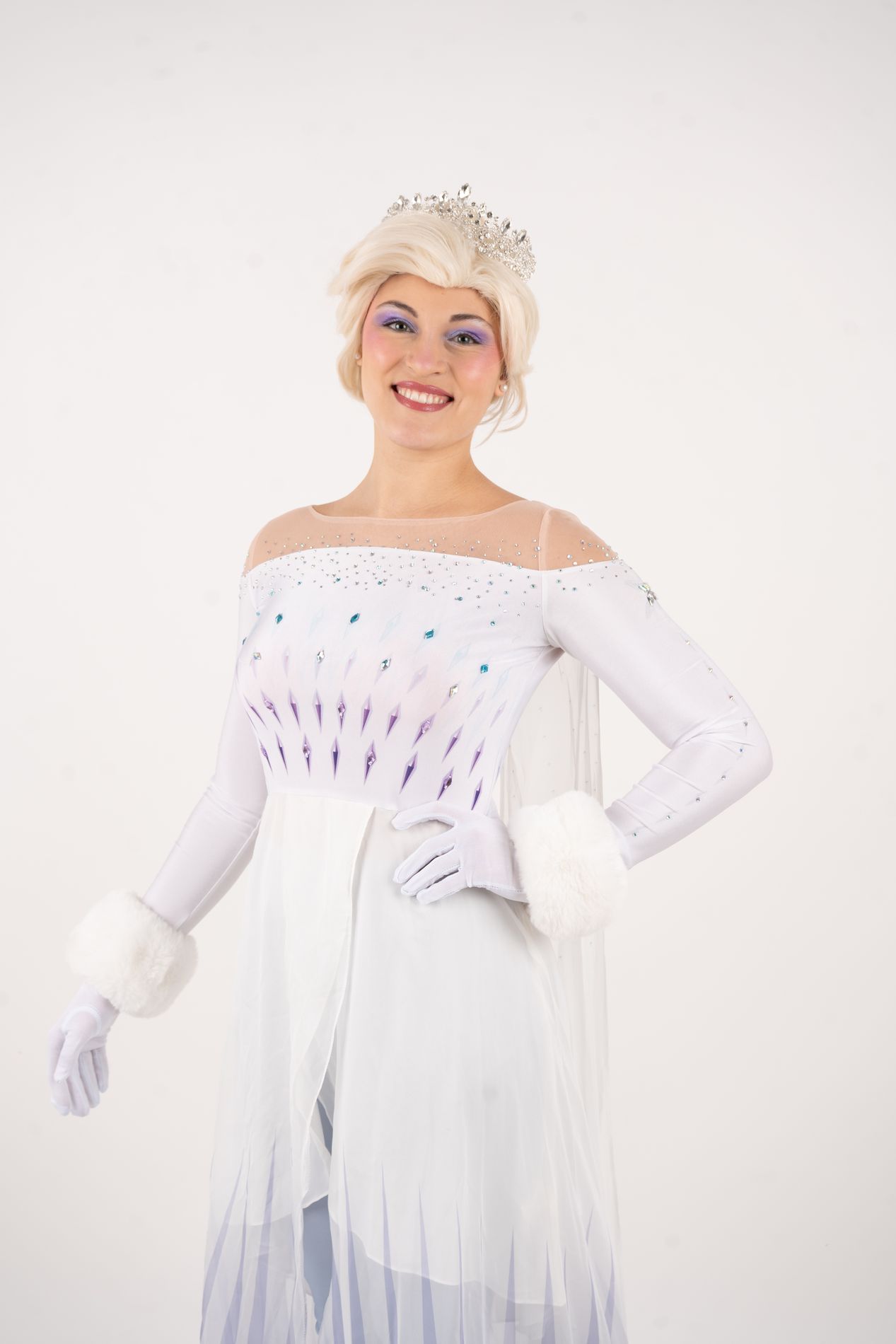 Personaje de reina de hielo en experiencia inmersiva